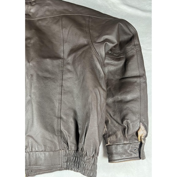 Handyman Club of America Jacket Mens 2XL Brown Leather Bomber Patch Life Member - Picture 13 of 15